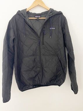 Patagonia diamond stitch zip up jacket medium black